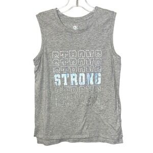 Gray Sleeveless 'Strong' Graphic Tank Top‎ 14/16